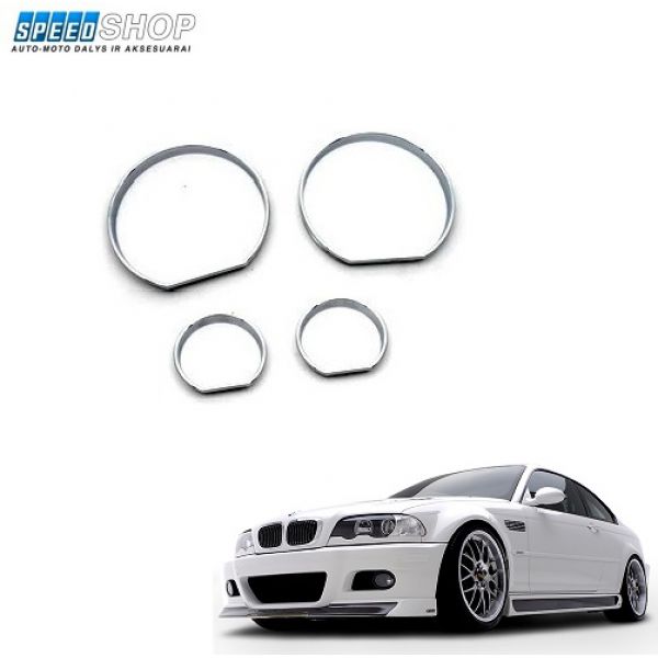 BMW 3 (E46) chromuoti spidometro žiedai